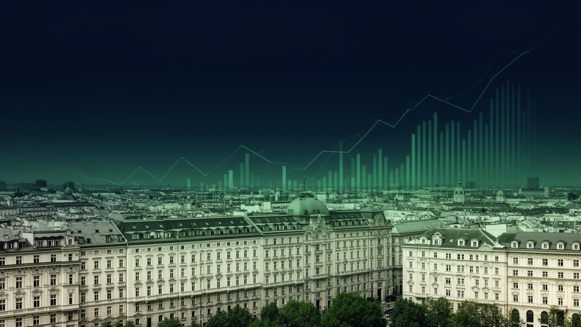 Wiener Stadtansicht mit Analysegrafik